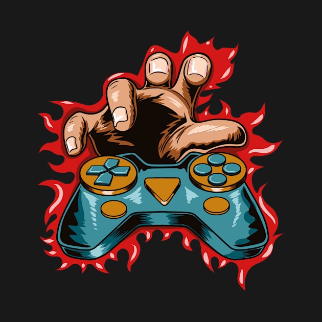 Funny Gamer Video Games Controller Player design by Luxara