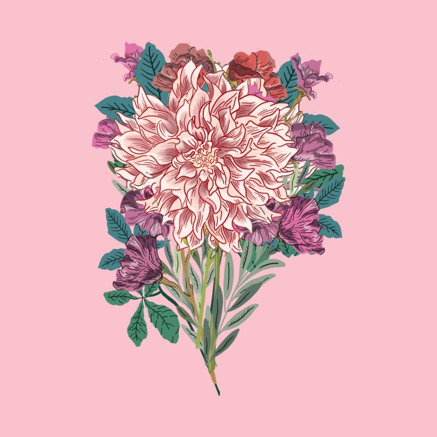 Botanical Pink Flower by letnothingstopyou