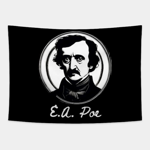 Edgar Allen Poe Tapestry by Desert Owl Designs