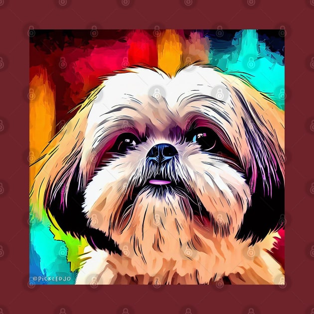 Shih Tzu Painted Pop Art by Sketchy