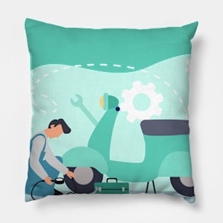 Motorcycle One On Pillow