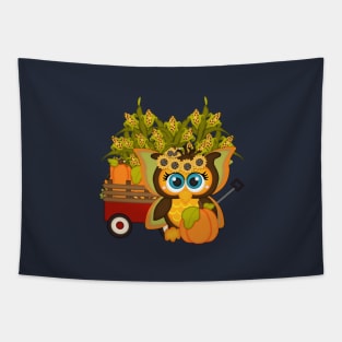 Fall Fairy Owl Tapestry