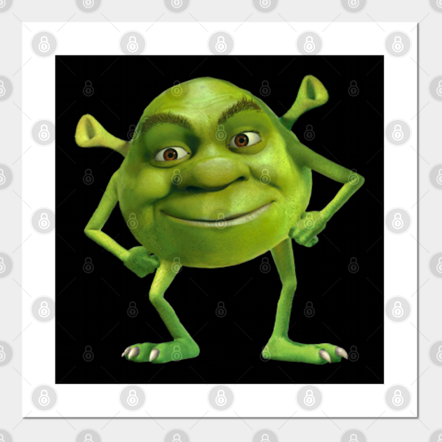 Shrek Meme Face Shrek Wazowski Shrek Meme Affiche Et Impression D Art Teepublic Fr