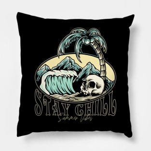 Stay Chill Skull Pillow