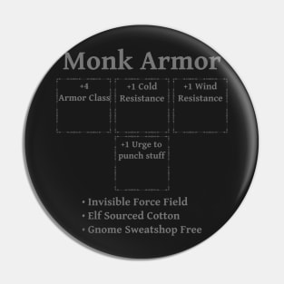 Monk Armor: Role Playing DND 5e Pathfinder RPG Tabletop RNG Pin