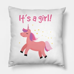 Cute Unicorn - It's A Girl Pillow