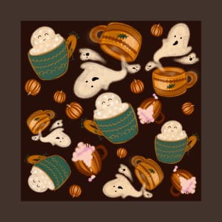 Halloween autumn print in children's drawing style T-Shirt