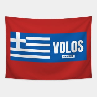 Volos City with Greek Flag Tapestry