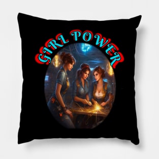 Girl Power welders Pillow