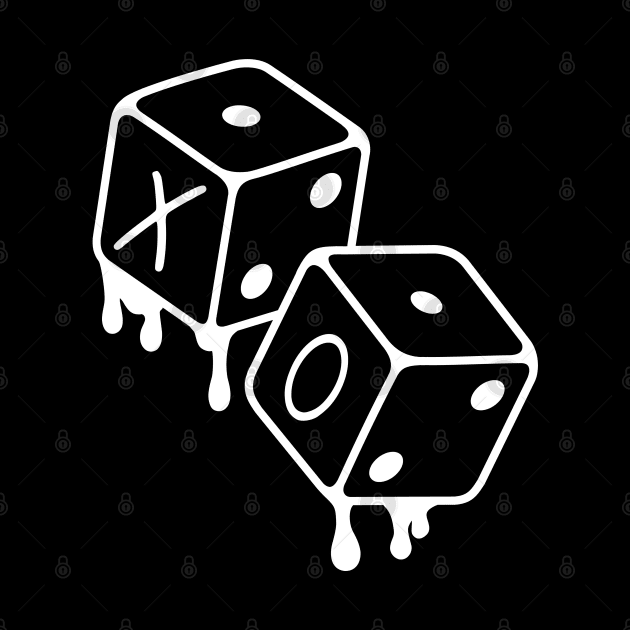 XO Dice Weekend White Outline by Disocodesigns