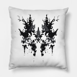 Rorschach Inkblot Gray Black Design Pillow