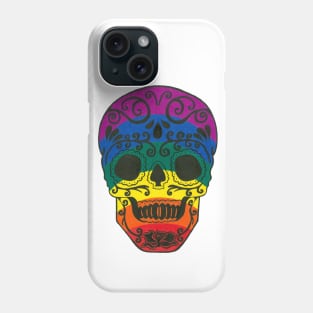 Rainbow sugar skull Phone Case