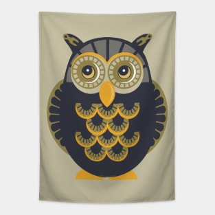 Steampunk Clockwork Owl Tapestry