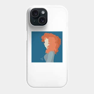 Red Haired Girl Block Print Phone Case