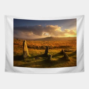 Merrivale Stone Rows Sunset Tapestry