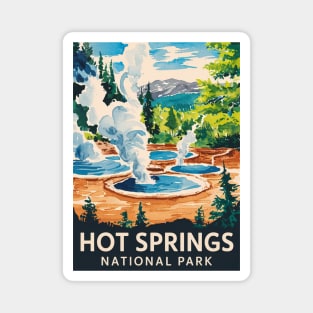 Hot Springs National Park Watercolor Travel Art Poster Magnet