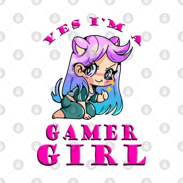 Yes Im A Gamer Girl Sly Pink by Shawnsonart