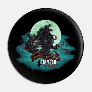 Crimson Dames - Orphan Shewolf - Art on back. Pin