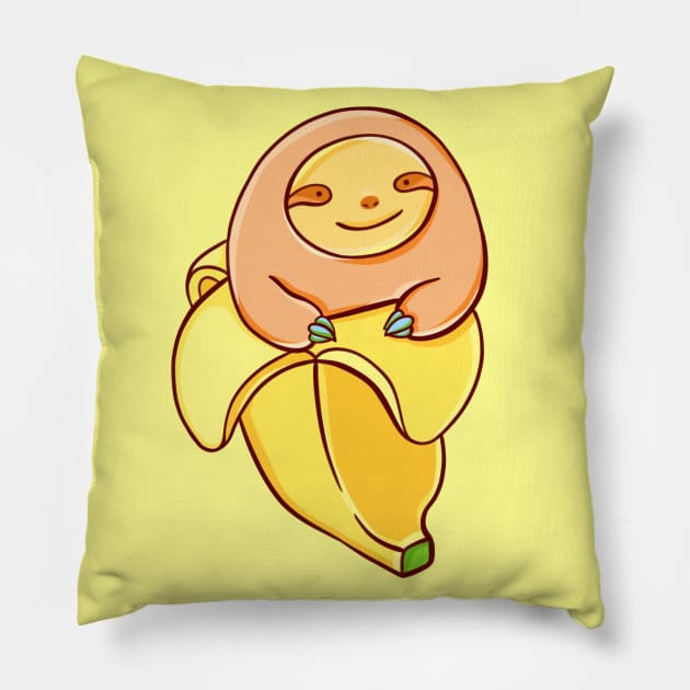 Sloth in a banana Pillow by manydoodles