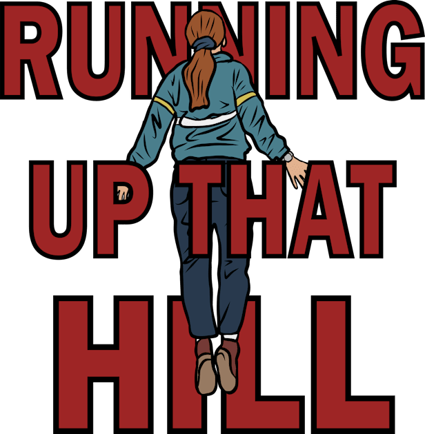 Max "Running Up That Hill" Kids T-Shirt by rattraptees