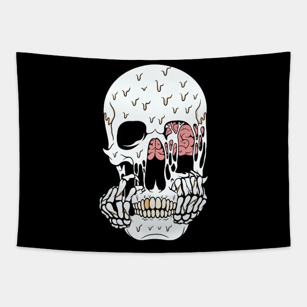 Broken skull Tapestry by gggraphicdesignnn