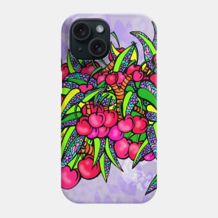 Cherries and Leaves and Flowers Phone Case