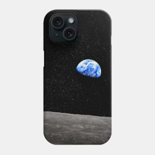 Earthrise Over the Lunar Surface Enhanced Phone Case