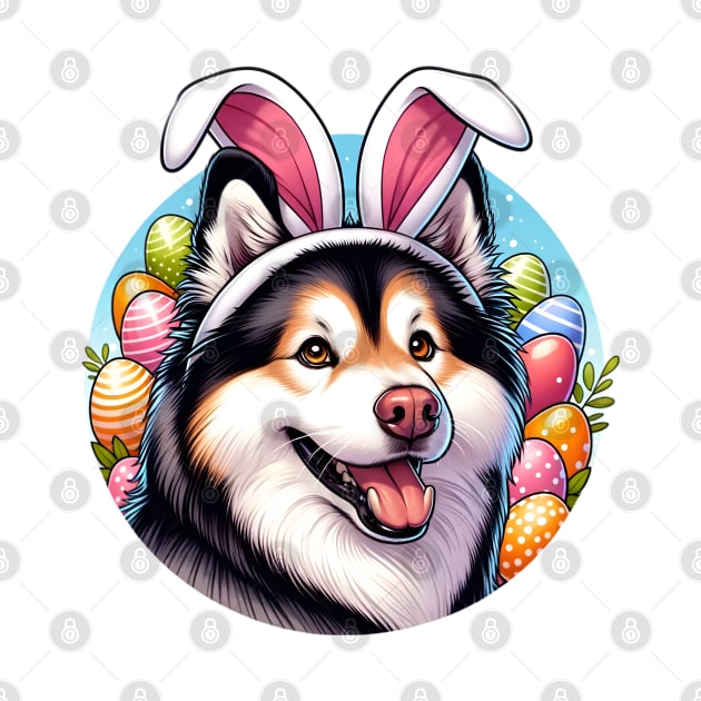 Yakutian Laika Wears Bunny Ears for Easter Celebration by ArtRUs