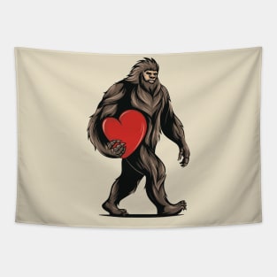 bigfoot  heart valentines day Tapestry