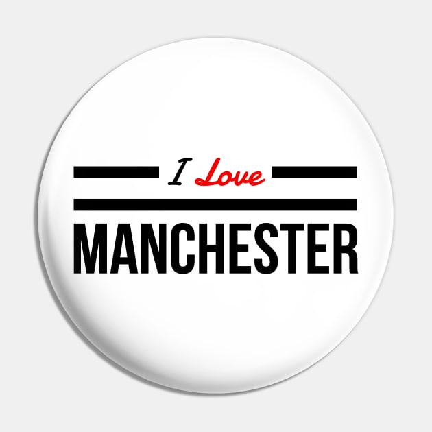 I Love Manchester Casual Souvenir Lads Mens Top Pin by AstroGearStore