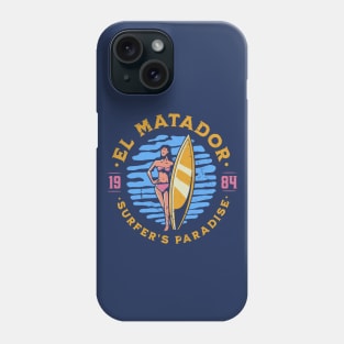 Vintage El Matador, California Surfer's Paradise // Retro Surfing 1980s Badge Phone Case