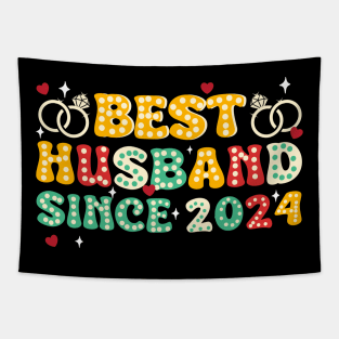 Best Husband Since 2024 2nd Wedding Anniversary Gift for Husband Wife Tapestry