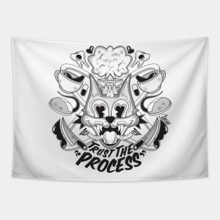 "Trust the Process" white shirt Tapestry