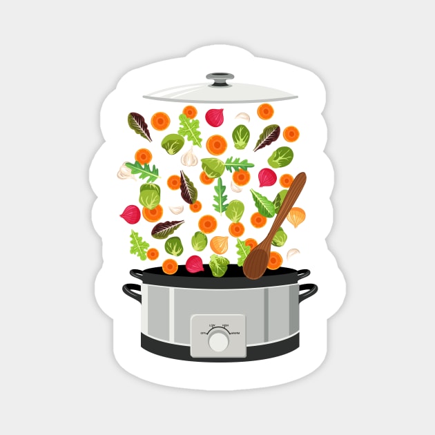 Flying Vegetable Explosion Magnet by SWON Design