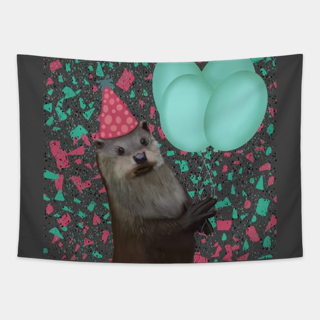 Cute Bday Otter Tapestry by Suneldesigns