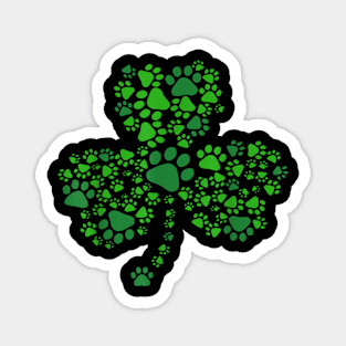 Dog Paw Irish Lucky Green Shamrock Clover St Patrick's Day Magnet