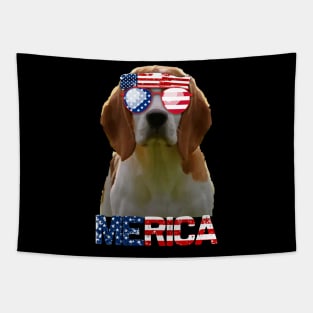 Merica Beagles Dog American Flag 4Th Of July Tapestry