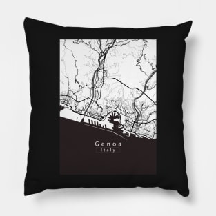 Genoa Italy City Map Pillow