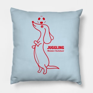 Miniature Dachshund JUGGLING -Red- Pillow