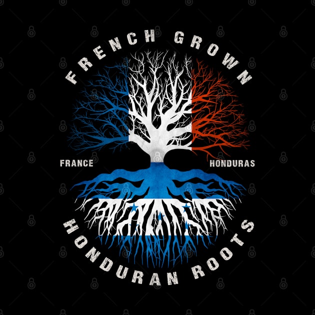 French Grown Honduran Roots Honduras Flag by heart teeshirt