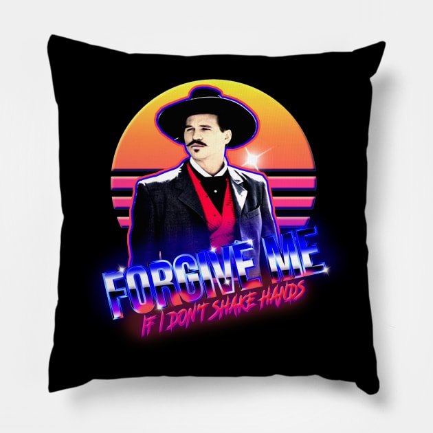 Doc Holliday Retro Pillow by Niko Neon