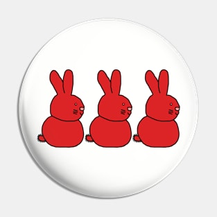 Three Red Easter Bunnies Pin