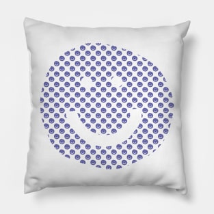 Very Peri Periwinkle Color of the Year 2022 Smiley Face Pattern Pillow