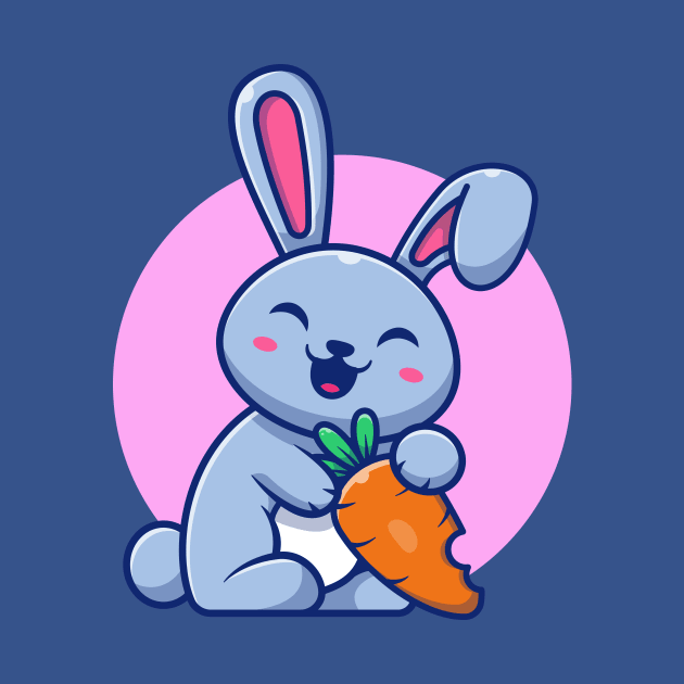 Cute Rabbit With Carrot Cartoon (2) by Catalyst Labs