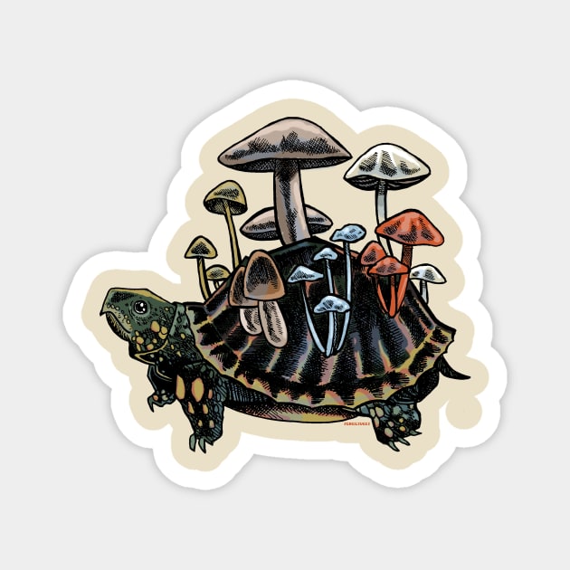 Mushroom Turtle Magnet by Penciltucky
