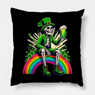 St Patricks Day 2024. Irish Skull Men Pillow