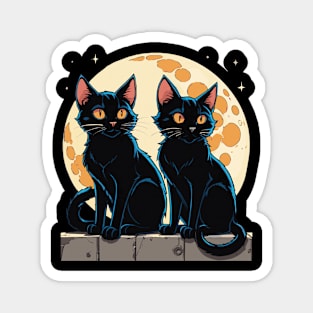 Twilight Twins: Black Cats Magnet