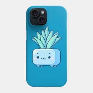 Cute Green Succulent Plant in a Blue Pot | Kawaii House Plant | Kawaii Cute Cactus Phone Case