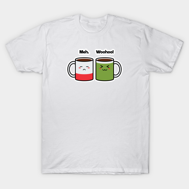 Coffee Friends | Charging | Battery | Cute Kawaii | White - Coffee - T-Shirt