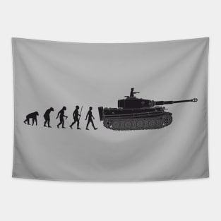 Humorous design on the theme of evolution and tanks Tapestry